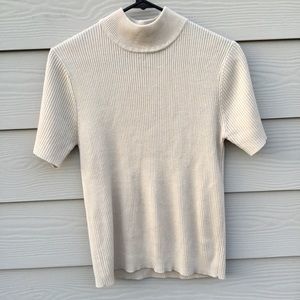 Croft & Barrow Knit Top Mockneck Ivory cream S